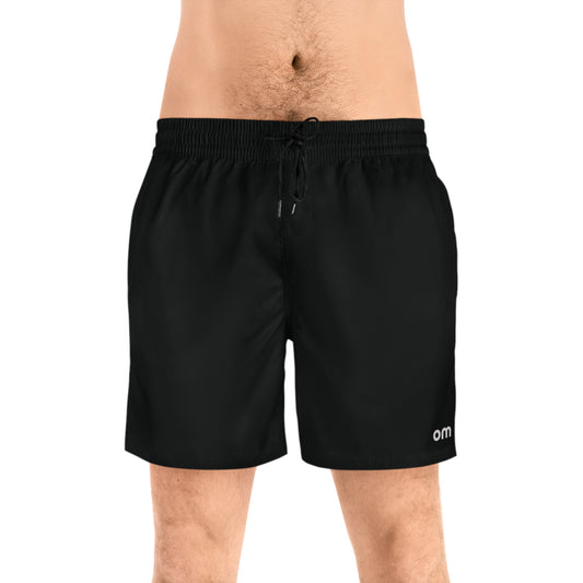 Men's Mid-Length Sports Shorts (AOP) - Black